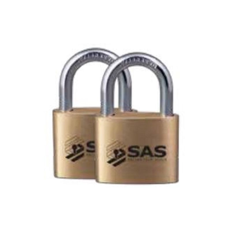 SAS UB50 Padlock, 50mm Brass Body Pack Of 2