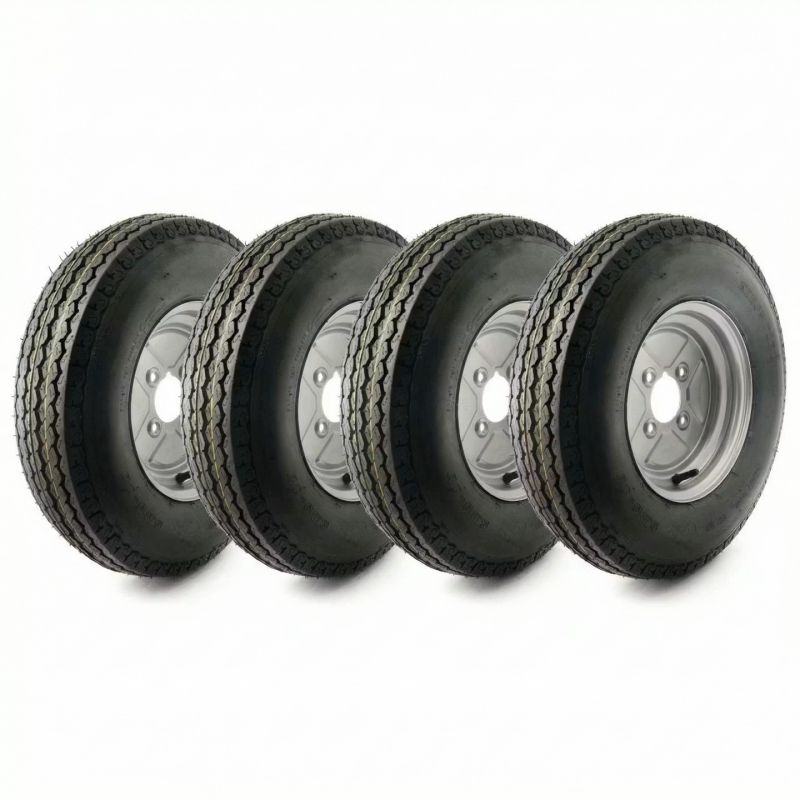 500-10 6ply, 4 PCD Wheel & tyre assembly bundle x4