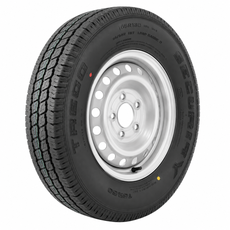 165 R13 C, 4.5 J, 5 studs on 112MM.PCD Security Wheel Assembly