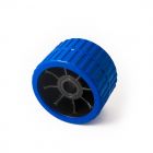 Blue ribbed roller 74w x 120mm. dia. with 21mm. bore