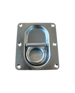RECESSED LASHING RING BOLT-ON L150mm x W125mm PTL: 500kg C/W SPRING LOADED RING ZINC PLATED STEEL