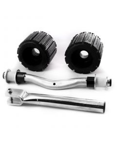 Ribbed roller set with curved shaft and stem